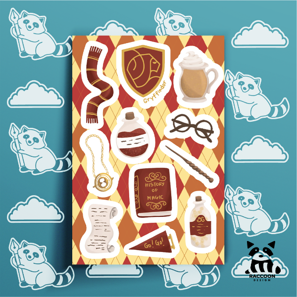 Producto - Plancha de Stickers Gryffindor - Harry Potter