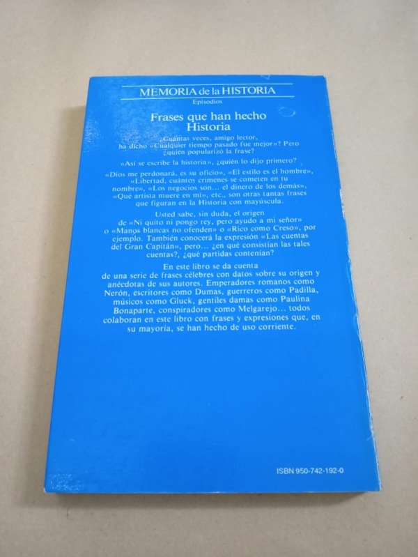 Producto - Frases que han hecho historia - Carlos Fisas - Planeta 1991 - 1