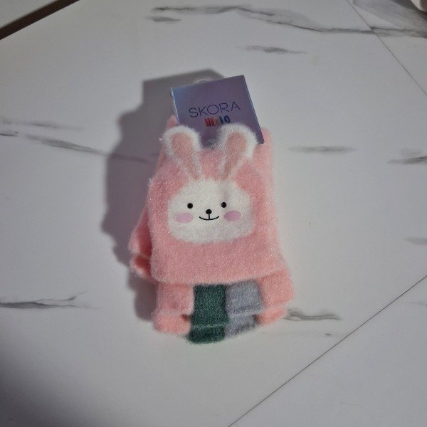 Producto - GUANTE INFANTIL SIN DEDOS OSITO COLOR ROSA CLARO
