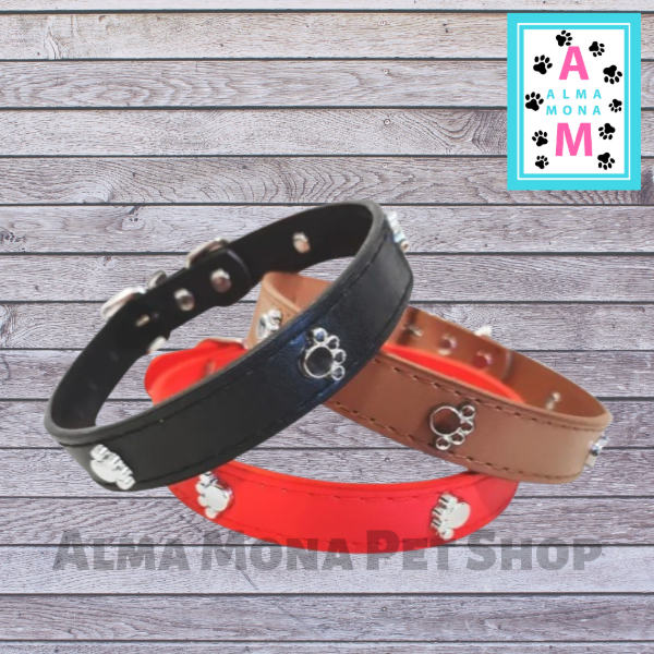 Producto - COLLAR ECOCUERO CON DIJES DE HUELLITAS 45X2 CM