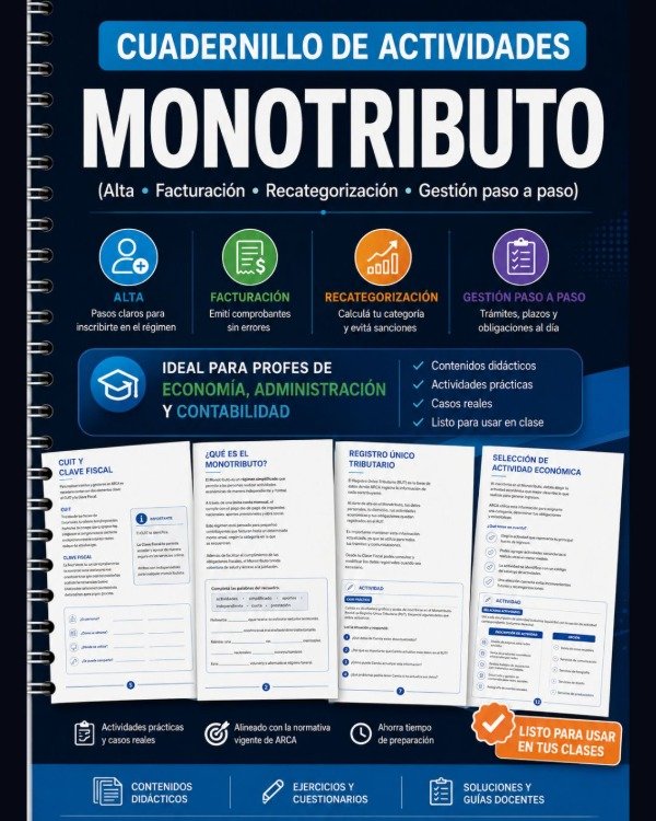 Producto - CUADERNILLO DE ACTIVIDADES - MONOTRIBUTO