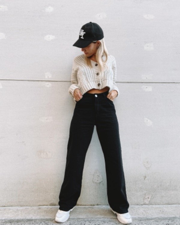 Jeans Mujer | Bershka Jeans Wide Leg Negro - Bellavista
