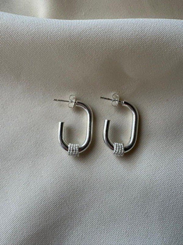 Producto - Aros pasantes drop - Acero blanco