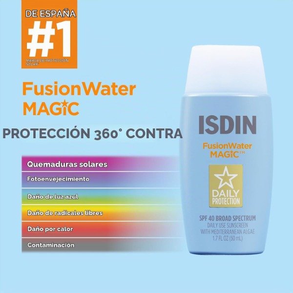 Producto - ISDIN Fusion Water MAGIC Lightweight Clear Face Sunscreen SPF 40 50ml - 2