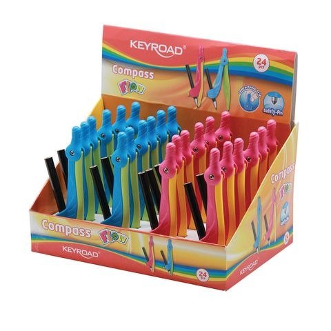 Producto - COMPAS FLOW PLASTICO CON LAPIZ X UNIDAD COLORES SURTIDOS KEYROAD