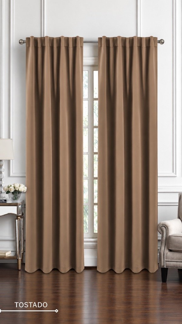 Producto - Cortina Blackout 140x220 Lisa Presilla Oculta Terrenal - 12