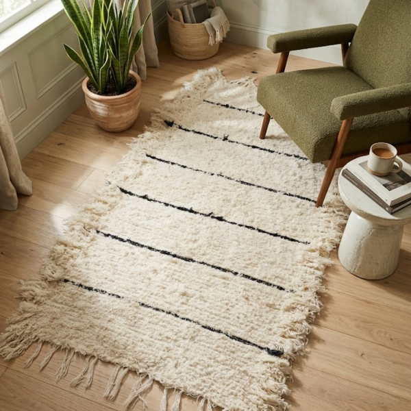 Producto - Alfombra Artesanal - Rayas Negras - 0