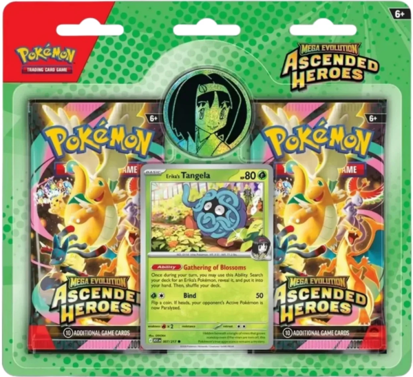 Producto - Ascended Heroes Blister Collection (Erika) - 2 Boosters Packs INGLES SELLADO