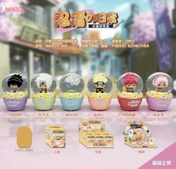 Producto - Caja sorpresa Naruto tipo esfera de Nieve con luz