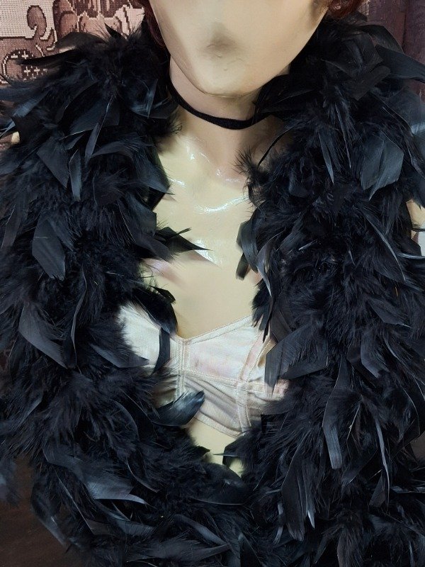 Producto - Boa de plumas negras 1.60mts - 1