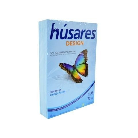 Producto - HOJA A4 HÚSARES POR UNIDAD 75GRS/M2 CELESTE