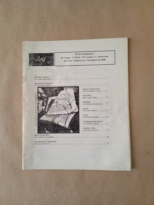 Producto - Arjé #3 - Stasevicius Dobal Fontanarrosa Sartre - Noviembre 2000