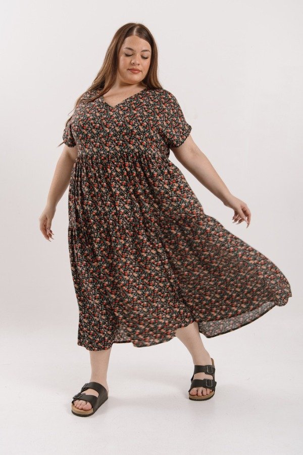 Producto - Vestido ALHELI FLOREADO - lino