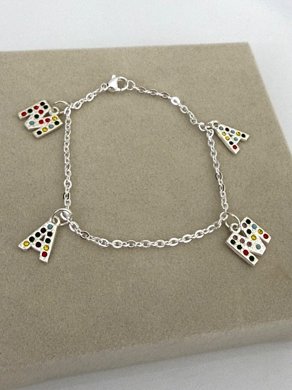 Producto - PB1476 Pulsera mamá con strass multicolor 18 cm - 1
