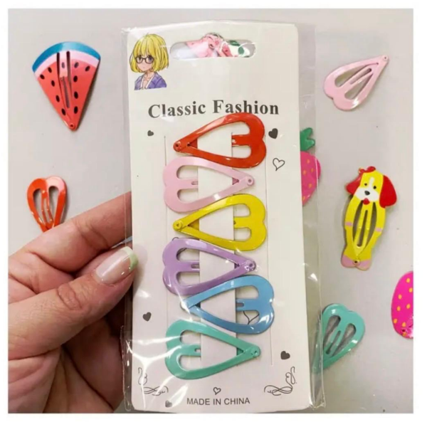 Producto - Set x6 Broches Corazón en Colores Pastel