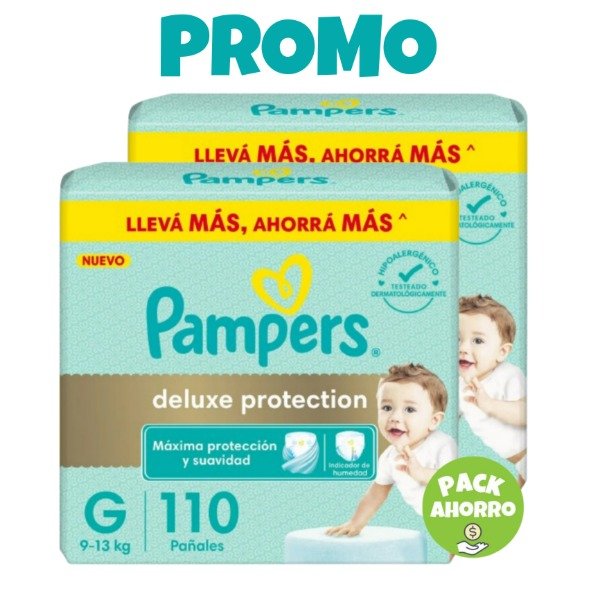 Producto - Promo Deluxe Pack x2 Pampers Deluxe Protection G110 (220 Pañales)