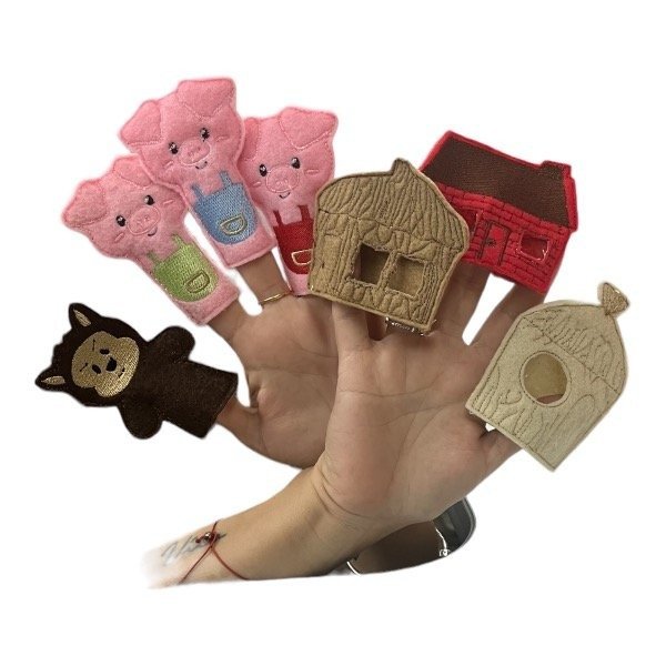 Producto - Titeres de dedos Tres cerditos y el Lobo