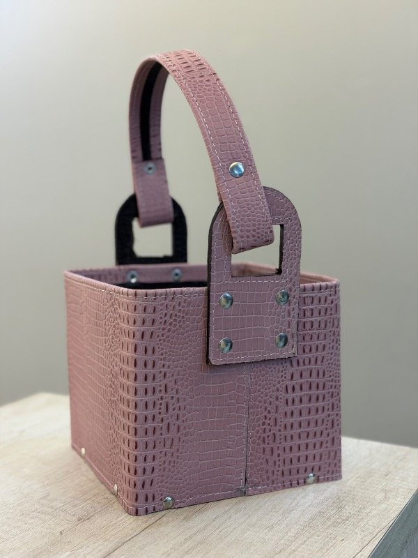 Producto - CANASTA MATERA ECO CUERO ROSA