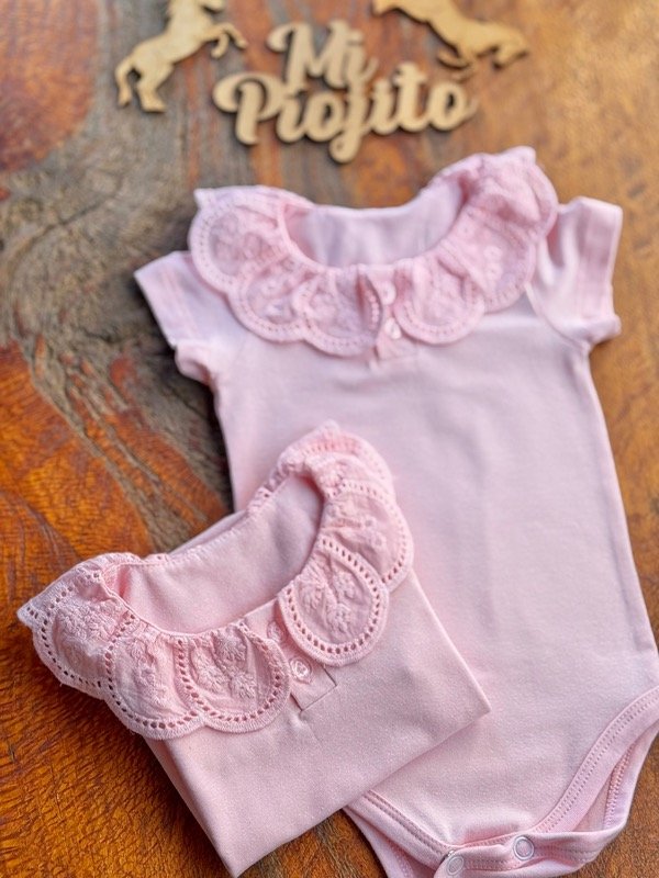 Producto - Body Rosa Beba conAaplique Broderie - 2