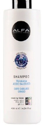 Producto - Shampoo Hidratante con Ácido Salicílico  Cuero Cabelludo Graso  430 m Alfa Free