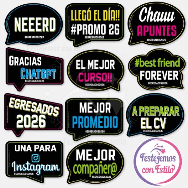 Producto - Photo Props Imprimible Egresados Secundaria - 2