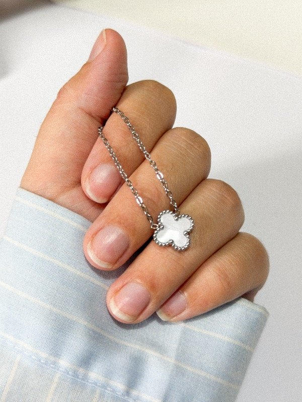 Producto - Collar vanclef/trébol blanco-acero quirúrgico