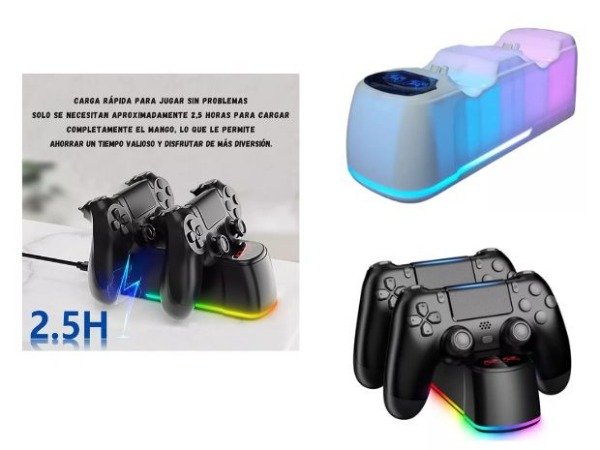 Producto - BASE CARGADORA JOYSTICK PS4 SLIM PRO DOBLE MIND-413
