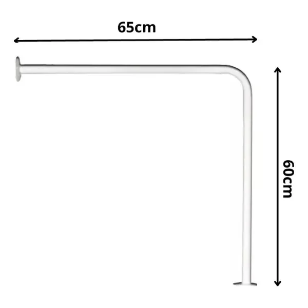 Producto - Barral Agarradera Baño Discapacitado Piso Pared En L - 2