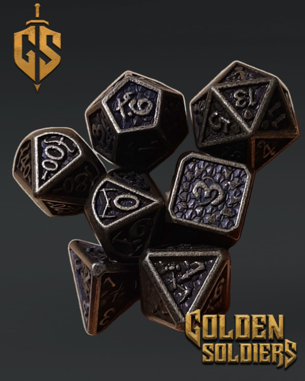 Producto - Set de 7 dados Metalicos Dragon de Bronce