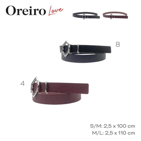 Producto - Cinto Oreiro Love Boquita Negro/Bordó