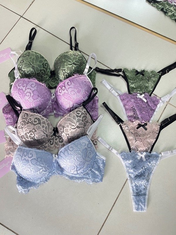 Producto - Conjunto taza soft de encaje pastel