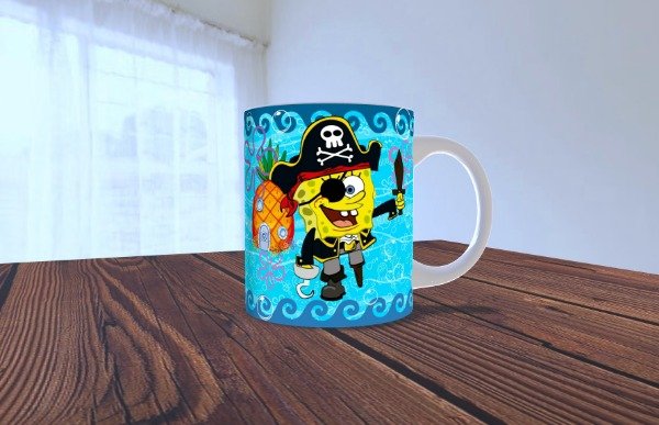 Producto - Taza de plastico- Bob esponja garfio