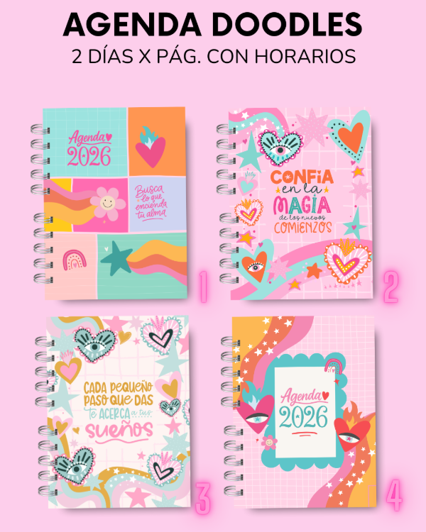 Producto - AGENDA DOODLES - 2 días por página sin horarios - 1