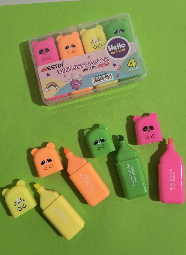 Producto - Resaltadores x 4 flúor mini animalitos