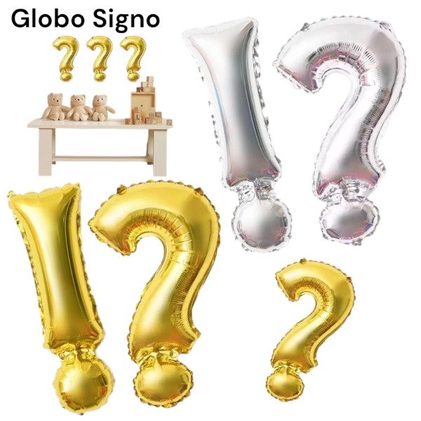 Producto - Globo signo interrogación y exclamación pregunta admiración