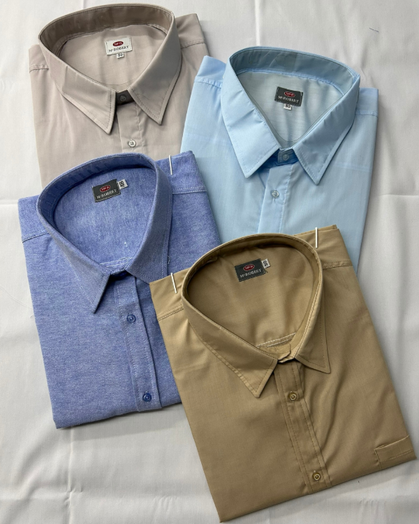 Producto - Camisa Manga Larga Lisa Colores Pasteles - PACK X3