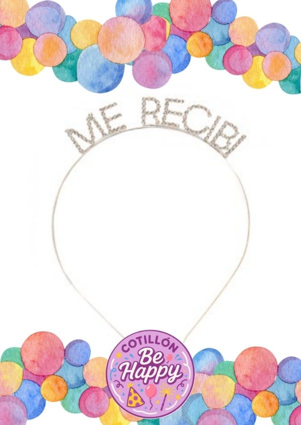 Producto - VINCHA  ME RECIBI PLATEADA con strass