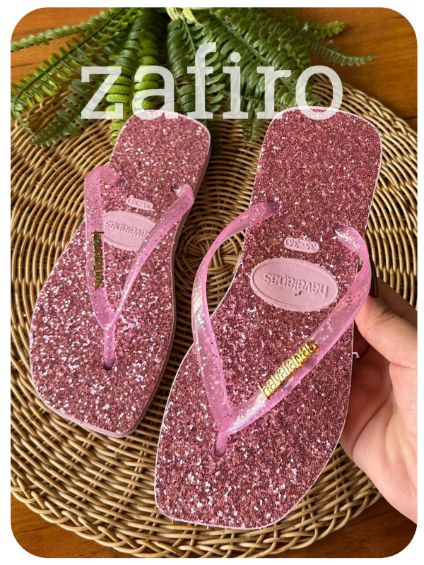 Producto - Ojotas Havaiana Cuadrada Glitter Rosa