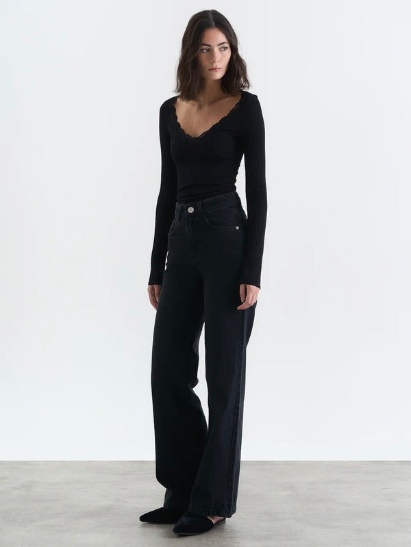 Producto - Jeans wide negro - 0