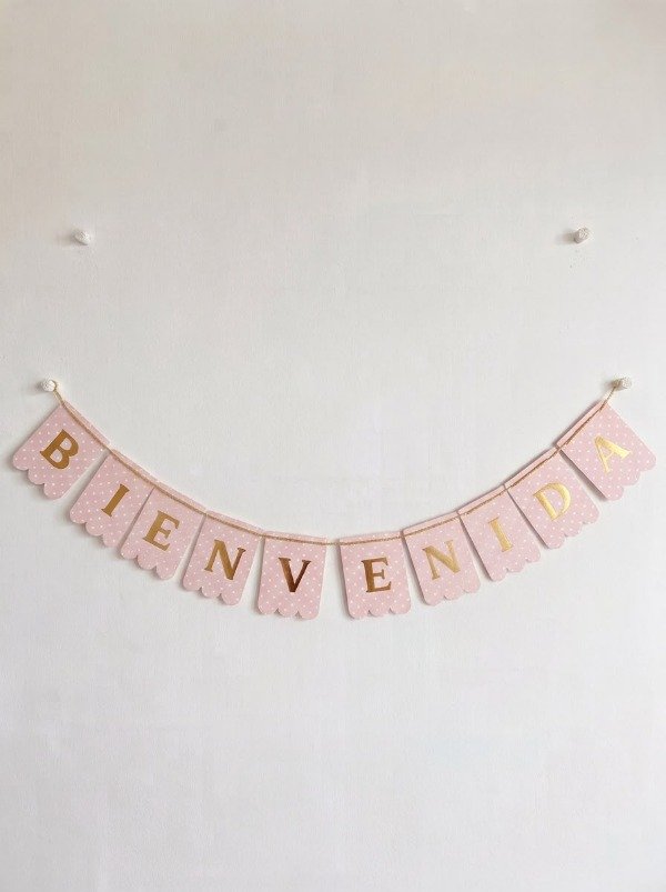 Producto - BANDERIN BIENVENIDA ROSA