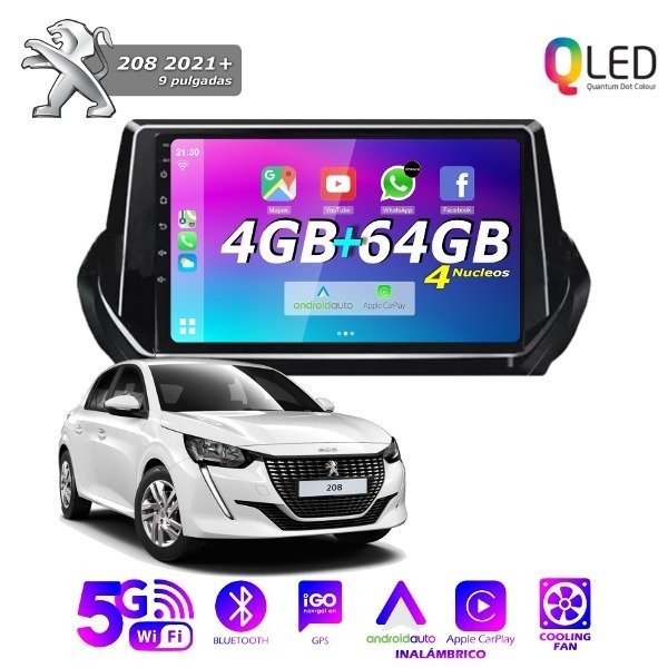 Producto - MULTIMEDIA PEUGEOT 208/2008 2023+  - 4G 64M - 9" CON CAR PLAY Y ANDROID AUTO