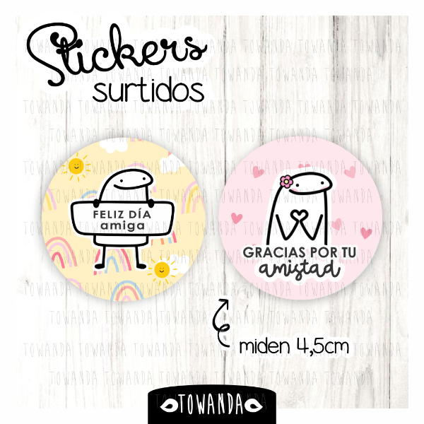Producto - 1 Plancha de Stickers Amistad Florks