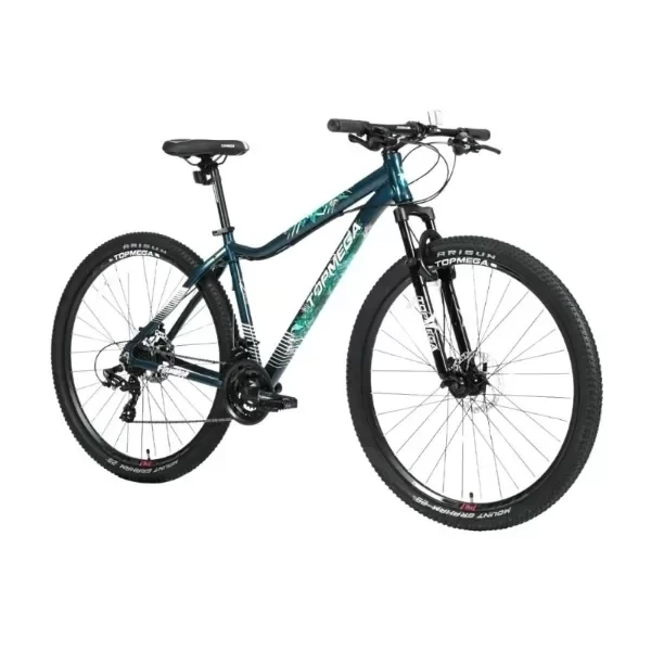 Producto - Bicicleta MTB Topmega Flamingo R29 21v - Dama Azul/Blanco/Verde Talle S - 0