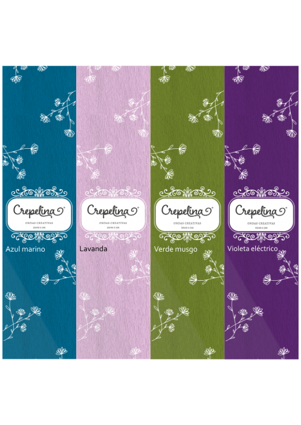 Producto - Crepelina (papel crepé) - Colores clásicos fríos (2 unidades iguales)