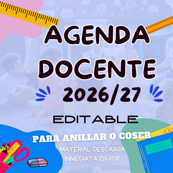 Producto - SUPERKIT AGENDAS DOCENTE EDITABLE IMPRIMIBLE 2026 27