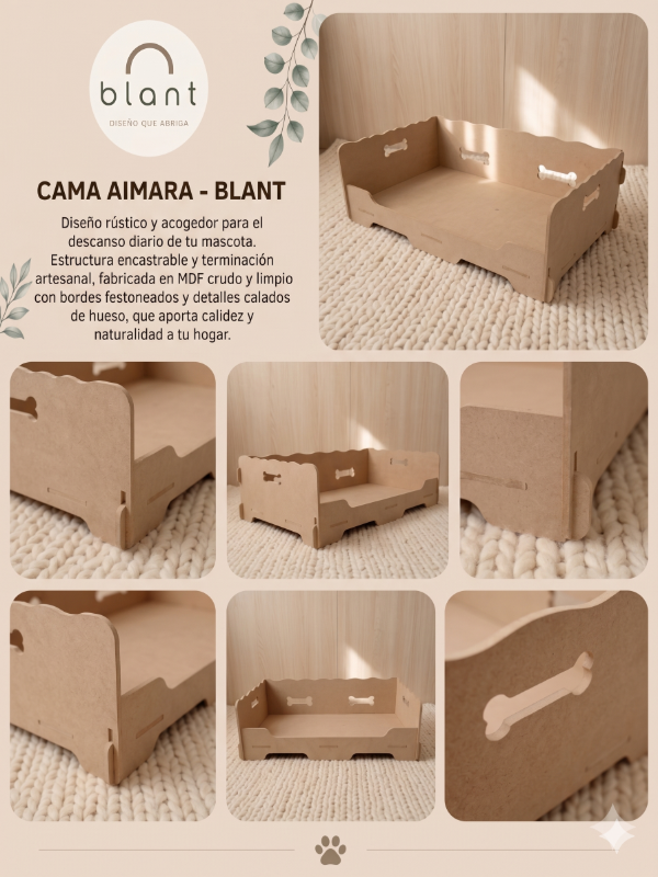 Producto - Camita Rustica Aimara para perros-blant - 4
