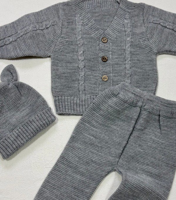 Producto - Conjunto Tejido Gris