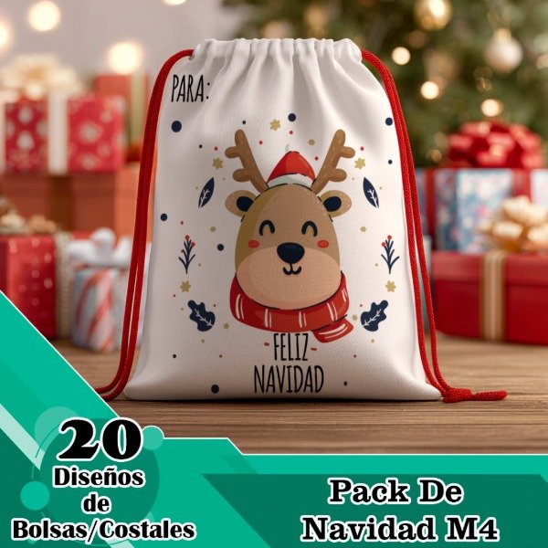 Producto - Diseños Digitales / Plantillas Para Bolsas / Costales Navideños M4