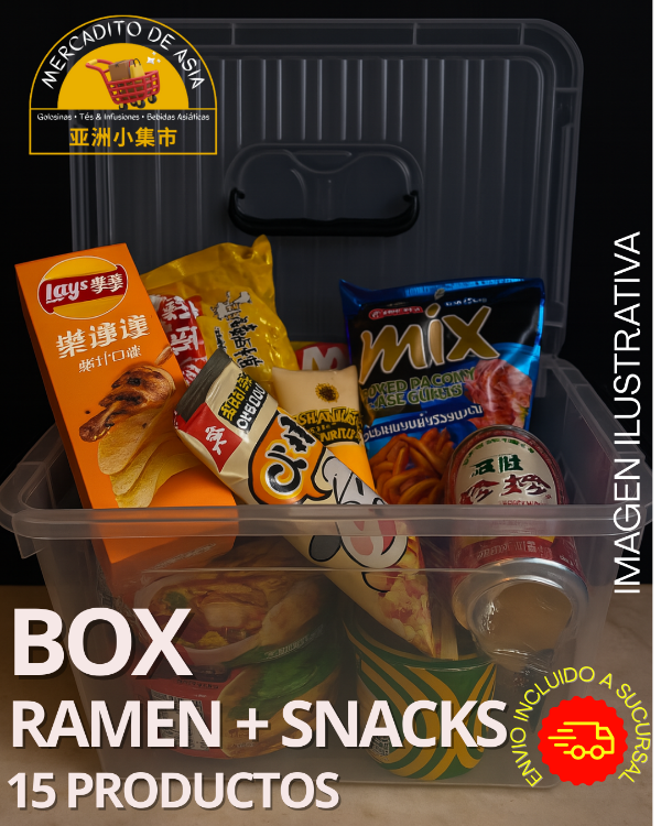 Producto - Box Ramen + Snacks + bebida . 15 productos asiáticos