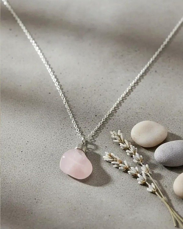 Producto - Colgante de cuarzo rosa - 0